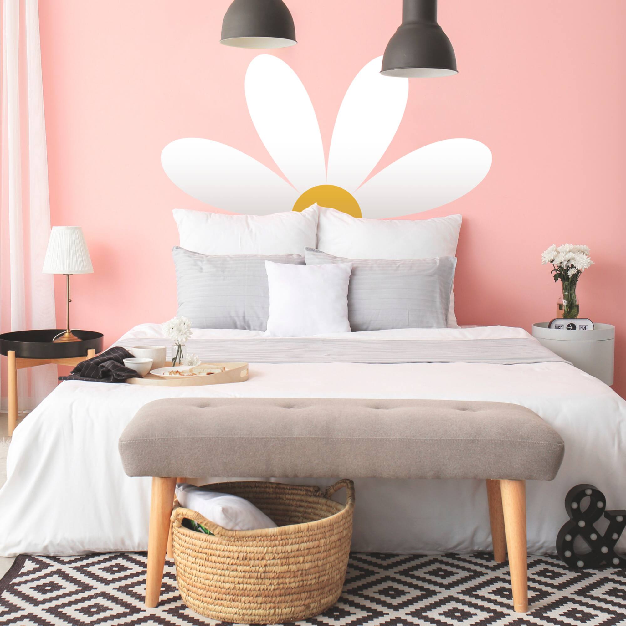 RoomMates Daisy Headboard Peel & Stick Giant Wall Decal Set